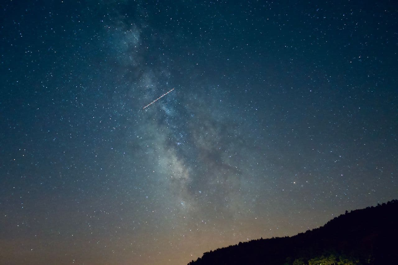View of a clear, starry night sky